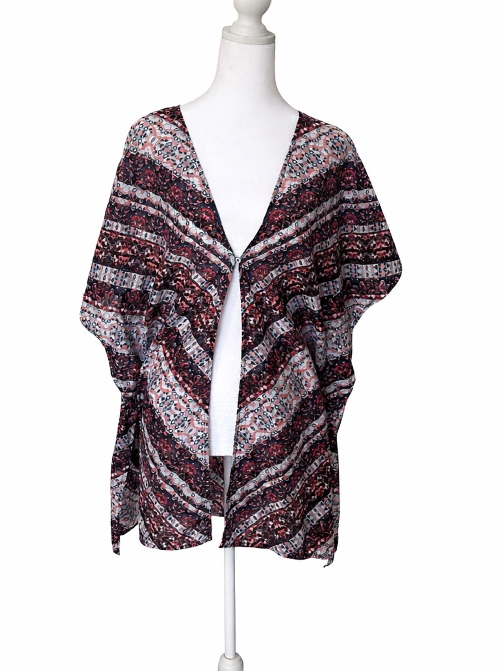 Athleta High Desert multicolored cotton silk blend kimono swim cover-up. Size S.